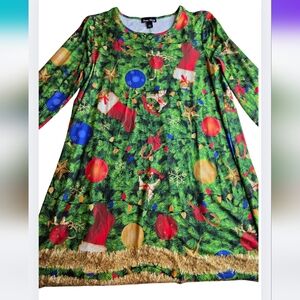 Dress Works L Ugly Christmas Tree Dress Holiday Stretch Fun Party BE-2827